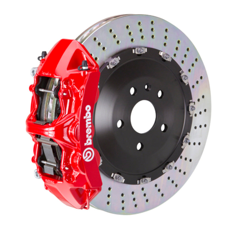 Brembo SS Front GT BBK 6 Piston Cast 405x34 2pc Rotor Drilled-Red