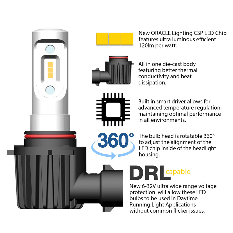 Oracle 9005 - VSeries LED Headlight Bulb Conversion Kit - 6000K SEE WARRANTY