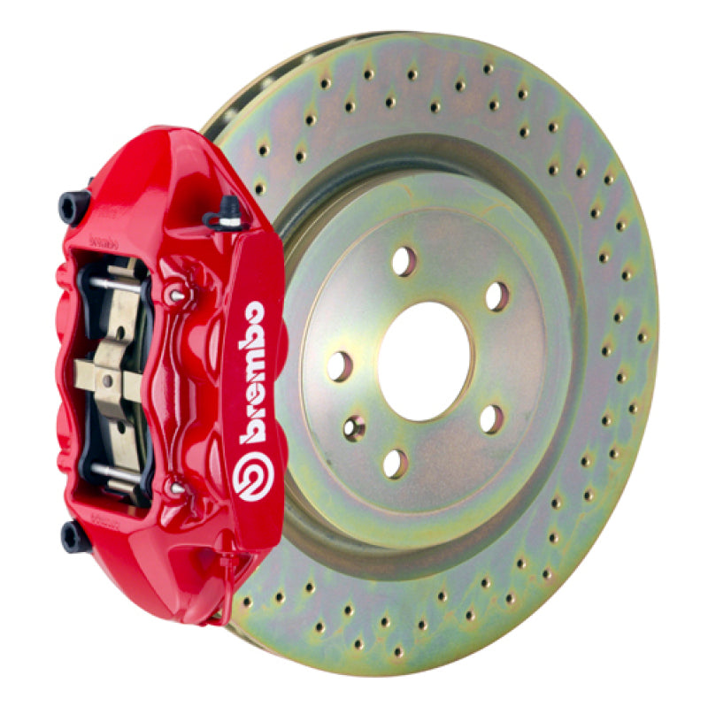 Brembo SS Rear GT BBK 4 Piston Cast 365x28 1pc Rotor Drilled-Red
