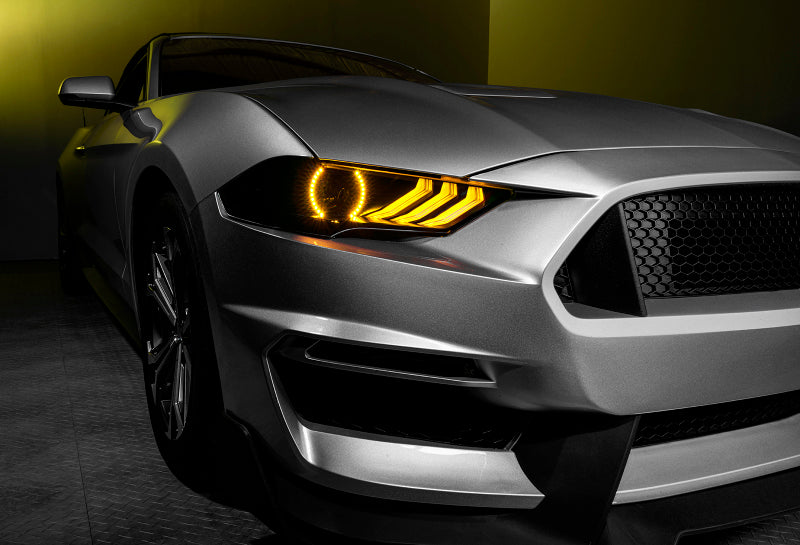Oracle Lighting 18-23 Ford Mustang Dynamic ColorSHIFT LED Headlights - Black Series SEE WARRANTY