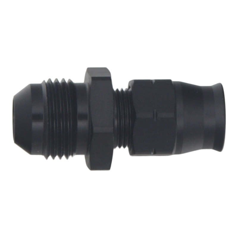 DeatschWerks 8AN Male Flare to 3/8in Hardline Compression Adapter - Anodized Matte Black