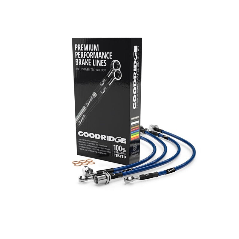 Goodridge 08-11 Toyota Land Cruiser Stainless Steel Brake Lines - Electric Blue