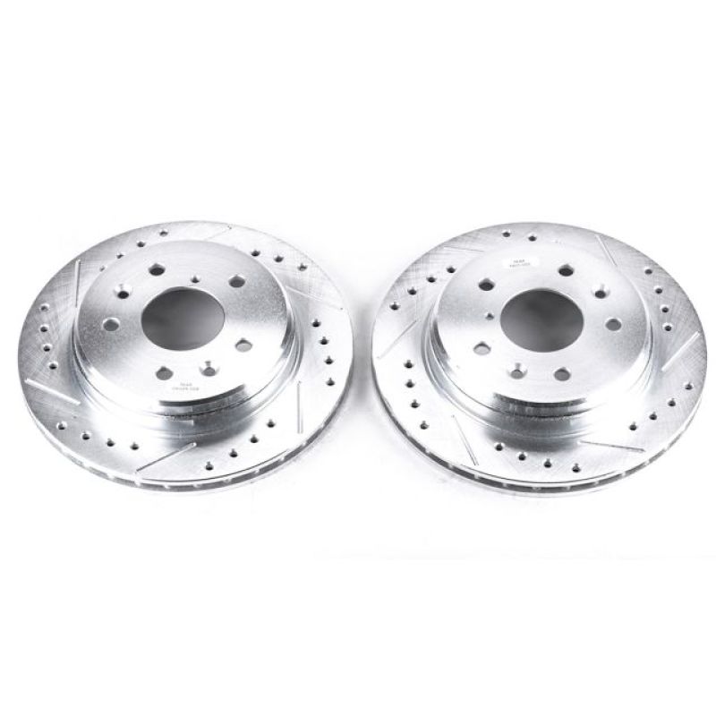Power Stop 86-91 Mazda RX-7 Rear Evolution Drilled & Slotted Rotors - Pair
