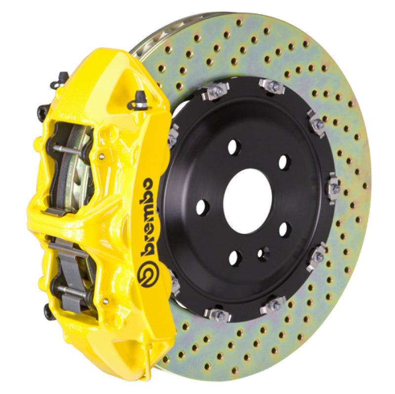 Brembo 00-03 Z8 (E52) Front GT BBK 6 Piston Cast 380x34 2pc Rotor Drilled- Yellow