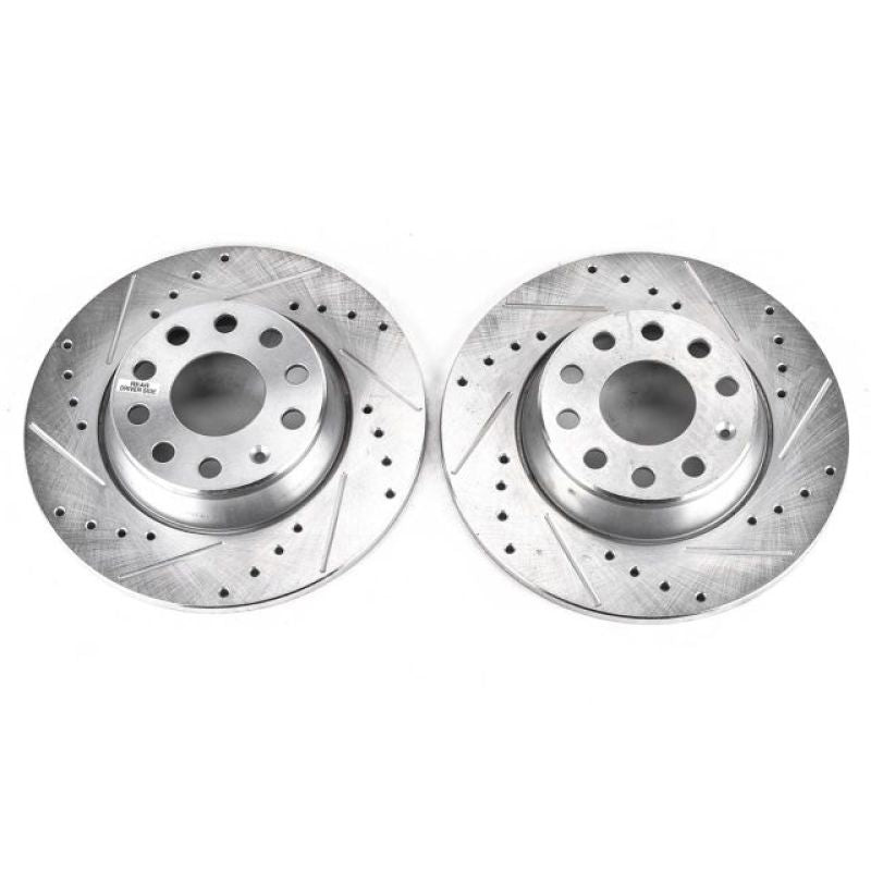 Power Stop 06-09 Audi A3 Rear Evolution Drilled & Slotted Rotors - Pair