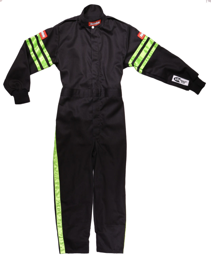 RaceQuip Green Trim SFI-1 JR. Suit - KSmall