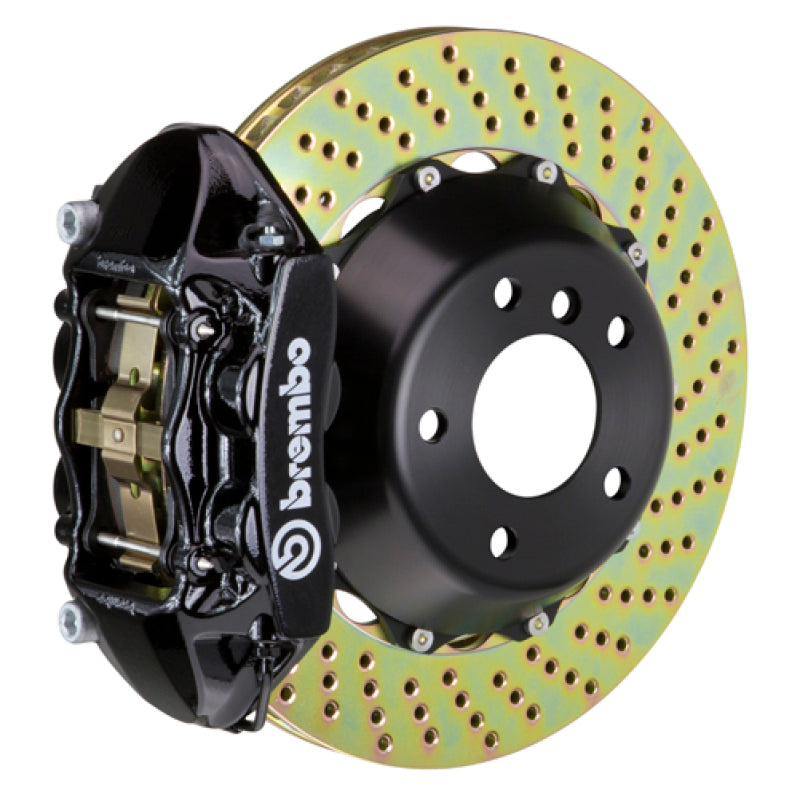 Brembo 00-02 S4/02-05 A4/06-08 A4 Front GT BBK 4 Piston Cast 365x29 2pc Rotor Drilled-Black