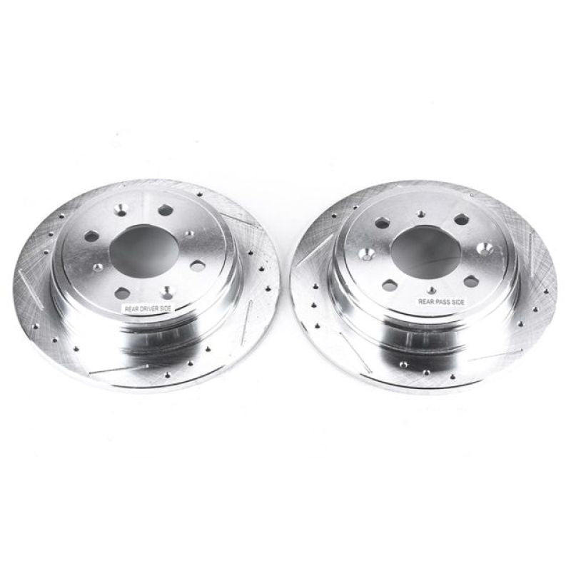 Power Stop 90-01 Acura Integra Rear Evolution Drilled & Slotted Rotors - Pair