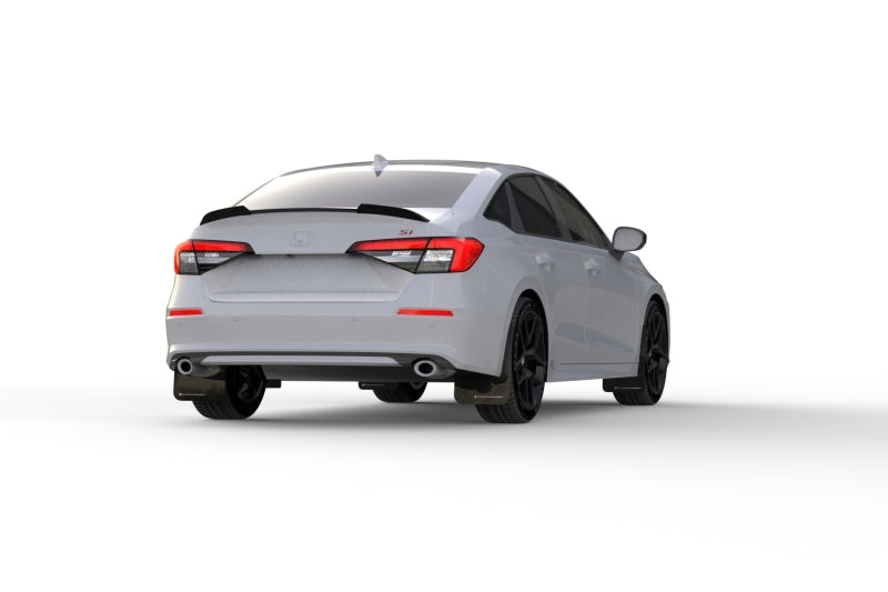 Rally Armor 22-24 Honda Civic/Civic Si/Sport Black UR Mud Flap w/White Logo