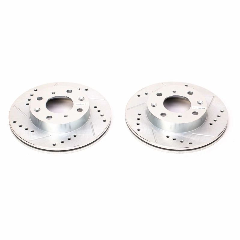 Power Stop 88-91 Honda CRX Front Evolution Drilled & Slotted Rotors - Pair
