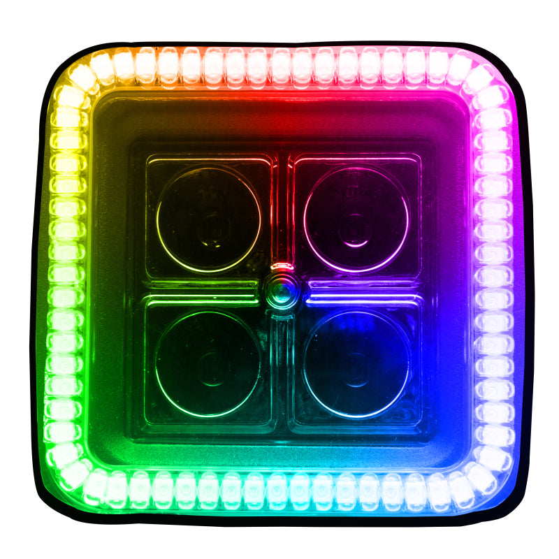 Oracle Off-Road 3in W Square Spotlight with Halo - ColorSHIFT SEE WARRANTY