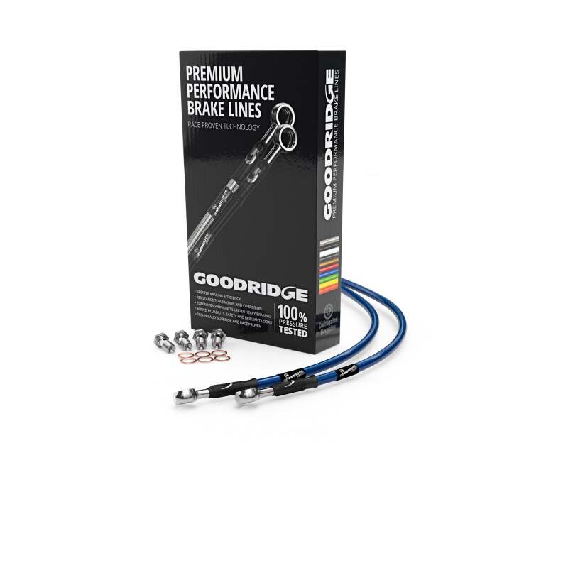 Goodridge 98-03 Honda NT650V Deauville Electric Blue Front SS Brake Lines