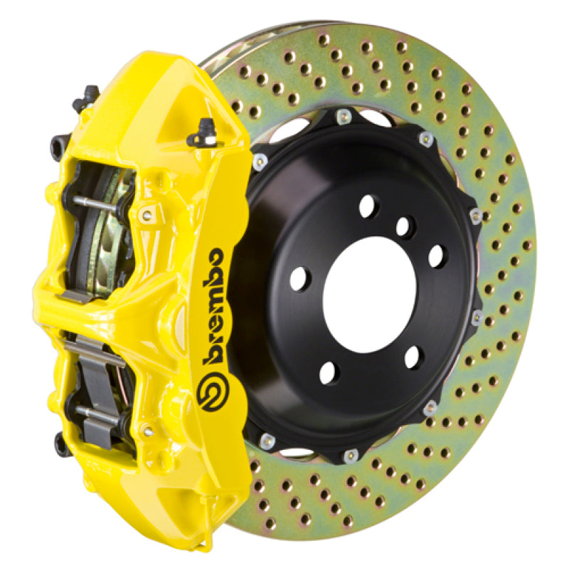Brembo 00-03 M5/97-03 5-Series Front GT BBK 6 Piston Cast 380x32 2pc Rotor Drilled- Yellow