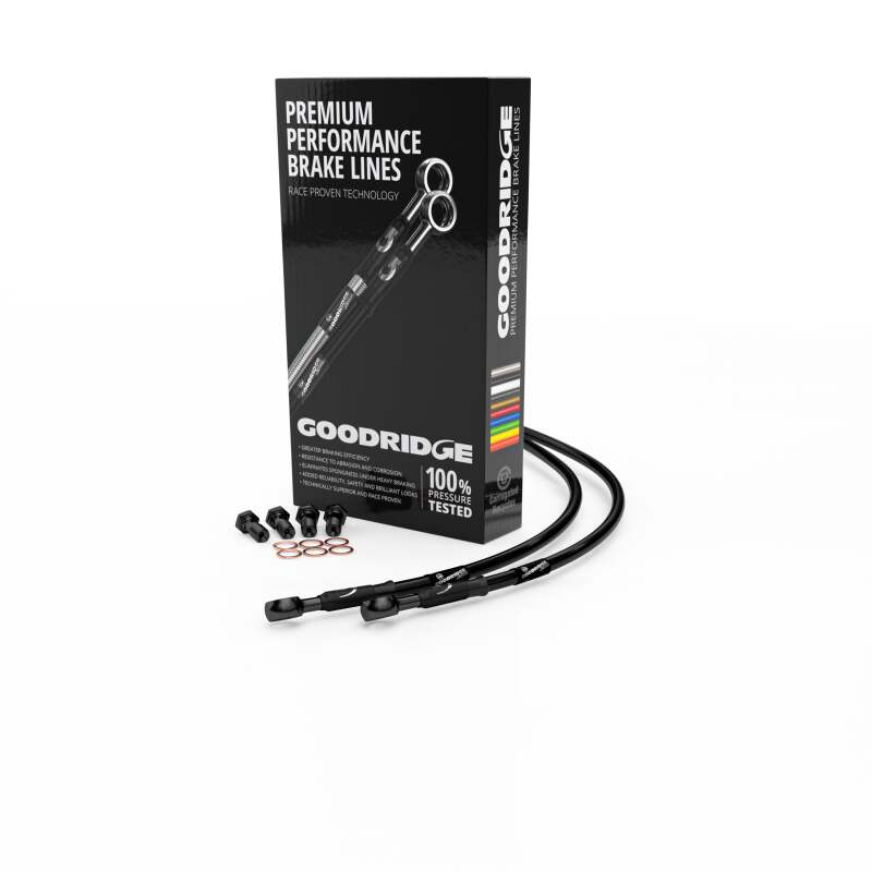 Goodridge 92-01 Kawasaki ZZR1100 D1-D9 Black Rear SS Brake Lines w/Black Fittings