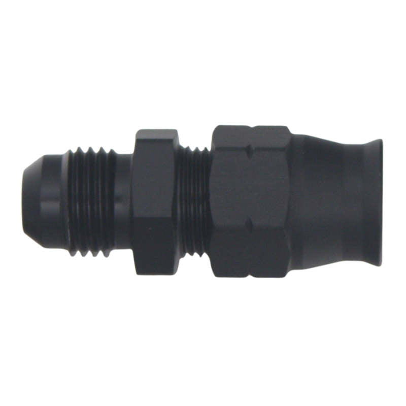 DeatschWerks 6AN Male Flare to 3/8in Hardline Compression Adapter - Anodized Matte Black