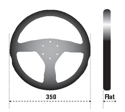 Sparco Steering Wheel L505 Lap 5 Blk/Blk/Blk