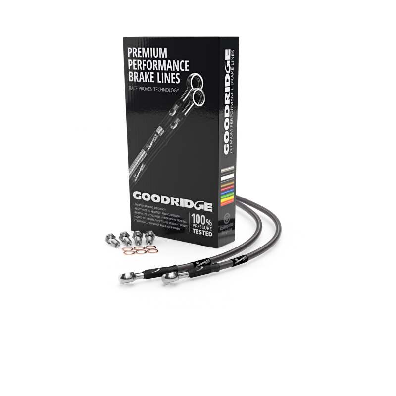 Goodridge 95-02 BMW R850/R1100 (Incl ABS) Carbon Rear SS Brake Lines