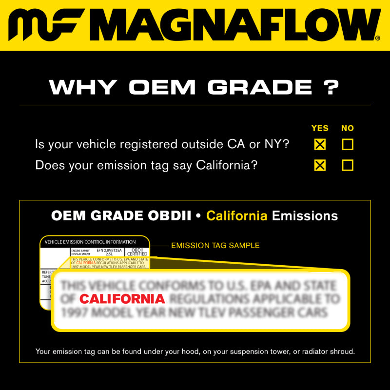 MagnaFlow Conv Univ 2.25in Inlet/Outlet Center/Center Round 9in Body L x 5.125in W x 13in Overall L