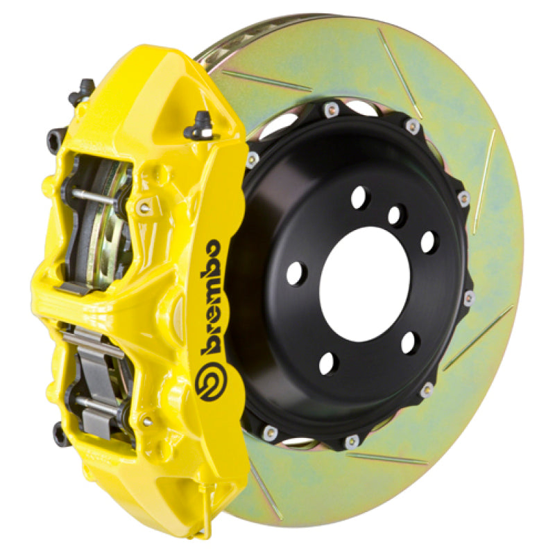 Brembo 00-02 S4/02-05 A4/06-08 A4 Front GT BBK 6 Piston Cast 355x32 2pc Rotor Slotted Type1-Yellow