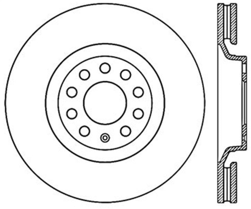 StopTech 05-06 Audi A4 Quattro/ 02-04 A6 Quattro / 99-02 S4 Front Right Slotted & Drilled Rotor