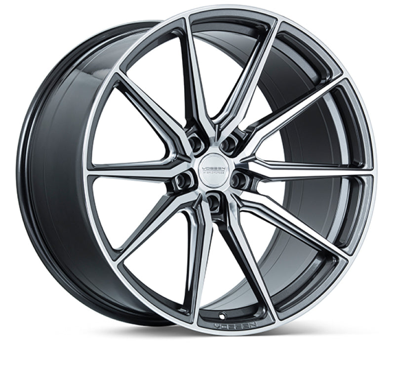 Vossen HF-3 22x9 / 5x120 / ET30 / Flat Face / 72.56 - Gloss Graphite Polished Wheel