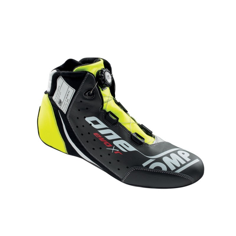 OMP One Evo X R Shoes Black/Silver/Fluorescent Yellow - Size 43 (Fia 8856-2018)