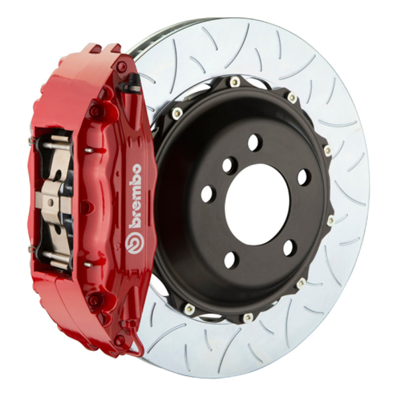 Brembo 00-02 S4 Caliper Fr GT BBK 4Pis Cast 2pc 355x32 2pc Rotor Slotted Type3-Red