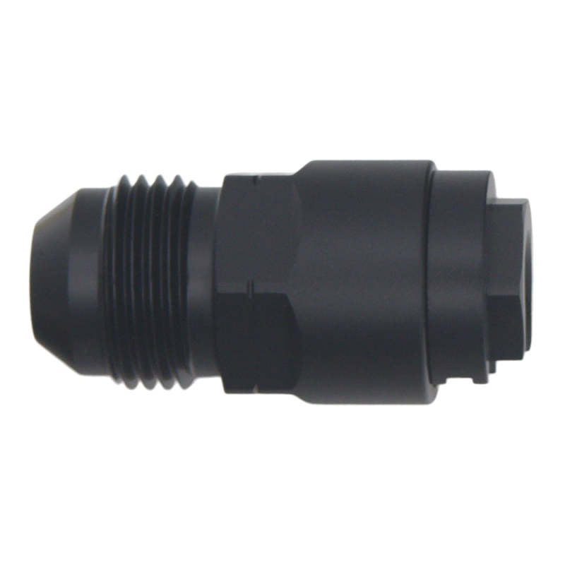 DeatschWerks 8AN Male Flare to 5/16in Female EFI Quick Connect Adapter - Anodized Matte Black