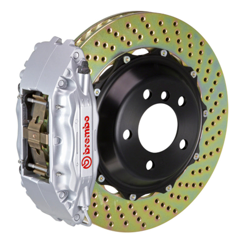 Brembo 00-02 S4/02-05 A4/06-08 A4 Front GT BBK 6 Piston Cast 355x32 2pc Rotor Drilled-Silver