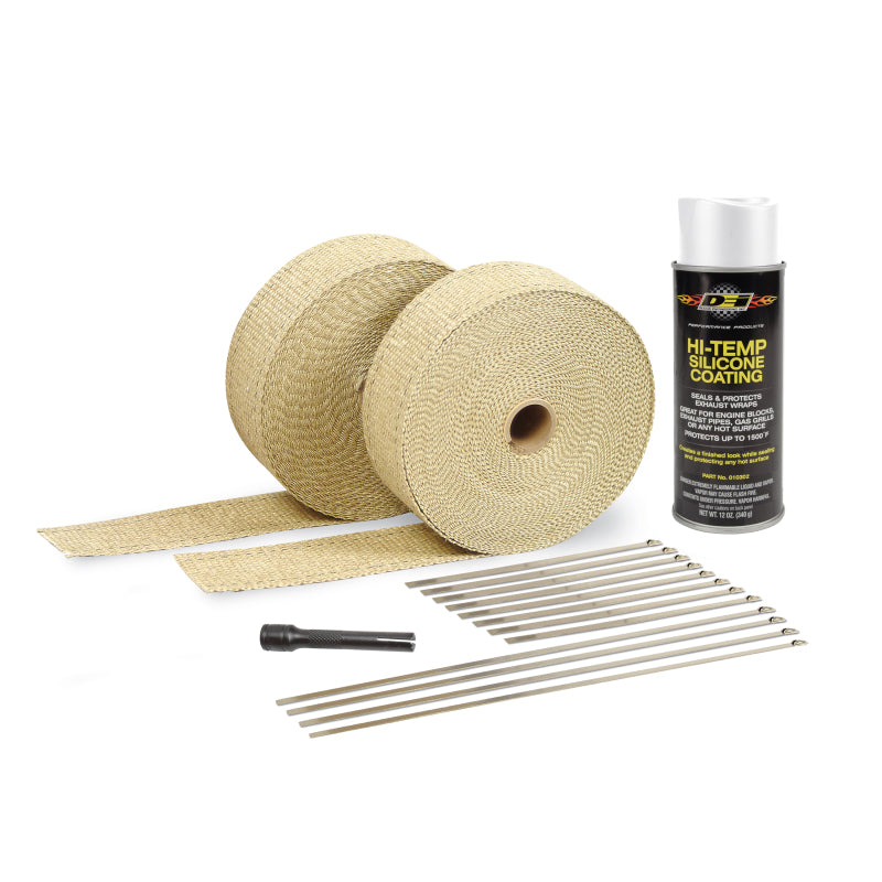 DEI Exhaust Wrap Kit - Tan Wrap and White HT