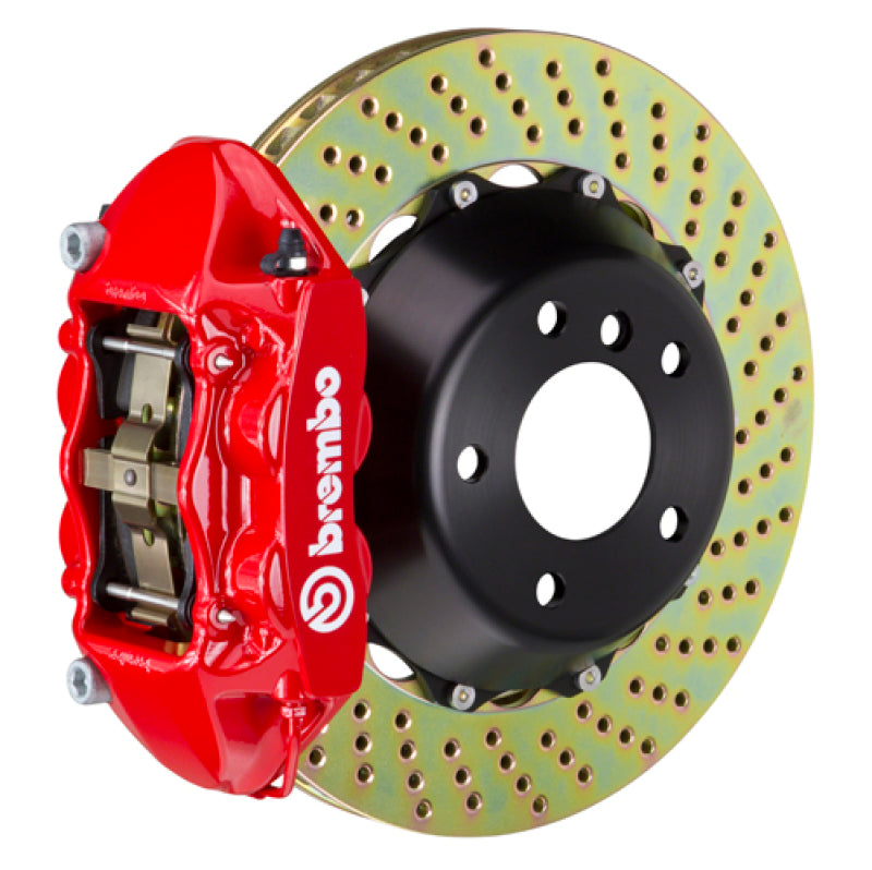 Brembo SS Rear GT BBK 4 Piston Cast 380x28 2pc Rotor Drilled-Red