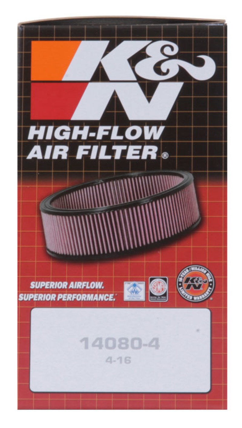 K&N Universal Custom Air Filter - Oval 1.375in Flange / 4.875in ID / 2.25in Overall Height