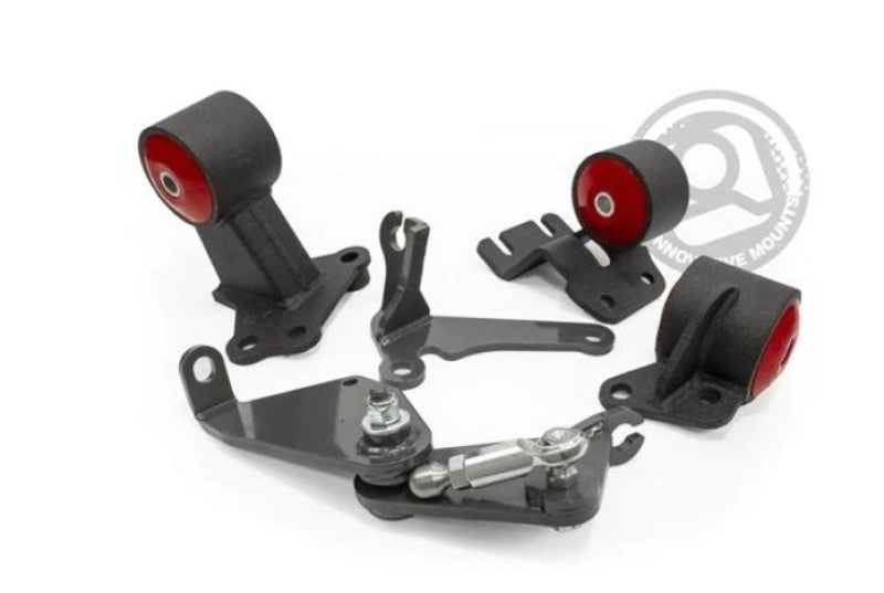 Innovative 90-93 Integra B-Series Black Steel Mounts 85A Bushings (Auto to Manual Hydro Actuator)