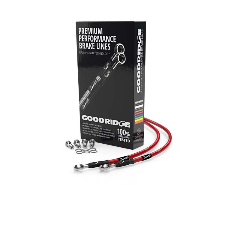 Goodridge 91-96 BMW R100GS Flexible Red Front SS Brake Lines