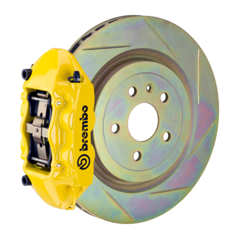 Brembo SS Rear GT BBK 4 Piston Cast 365x28 1pc Rotor Slotted Type-1- Yellow