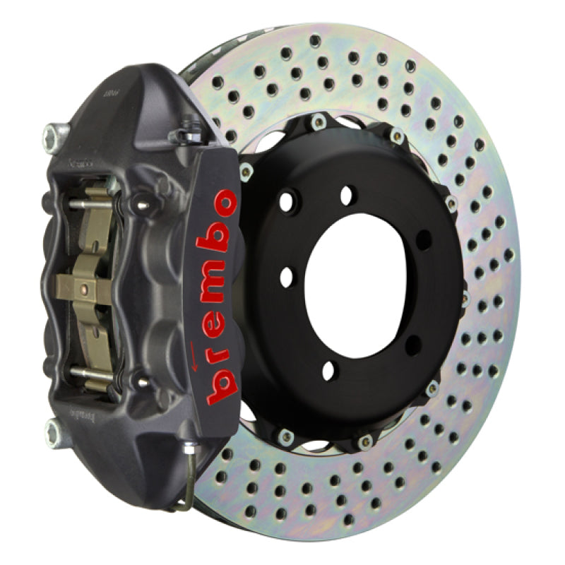 Brembo 99-07 Evo VI/VII/VIII/IXRear GTS BBK 4 Piston Cast 328x28 2pc Rotor Drilled-Black HA