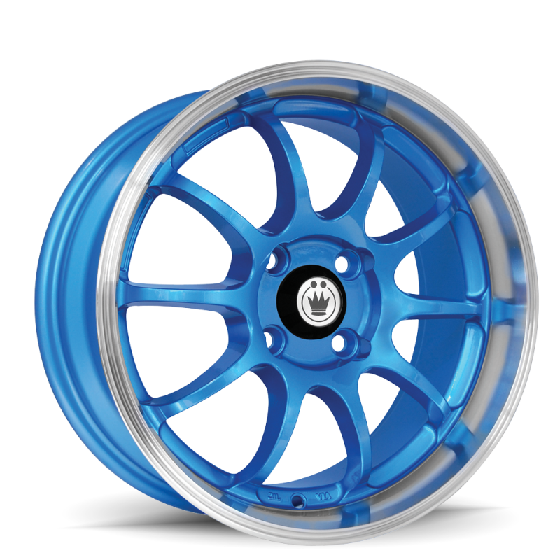 Konig Lightning 15x7 4x100 ET38 Blue/Machine Lip