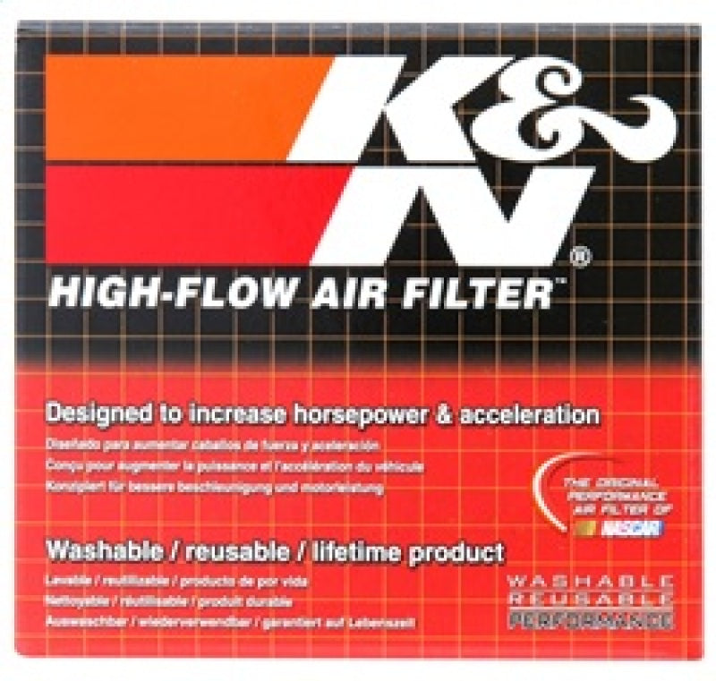 K&N Filter Oval 2 7/16 inch Flange 4 1/2 inch x 3 3/4 inch Base 3 1/2 inch x 2 1/2 inch Top 3 1/2 in