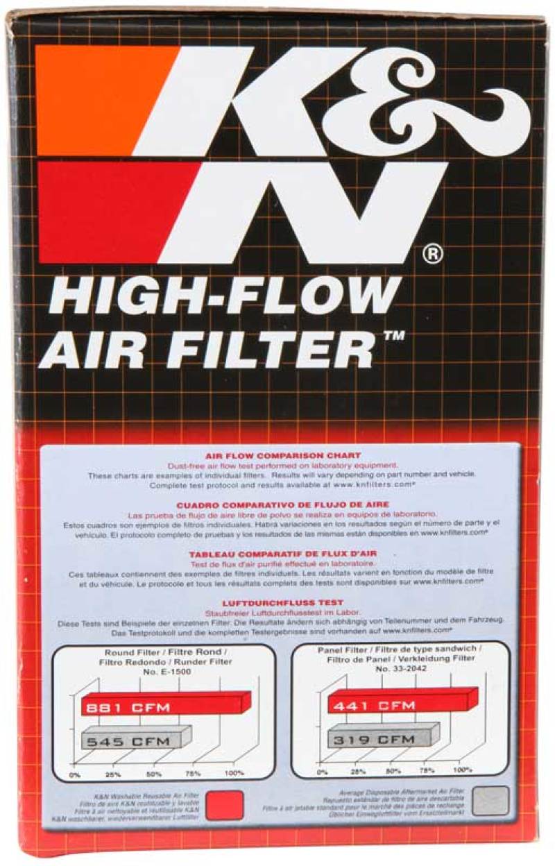 K&N Universal Clamp-On Air Filter 1-15/16in 20 DEG FLG x 3-1/2in OD x 4in H