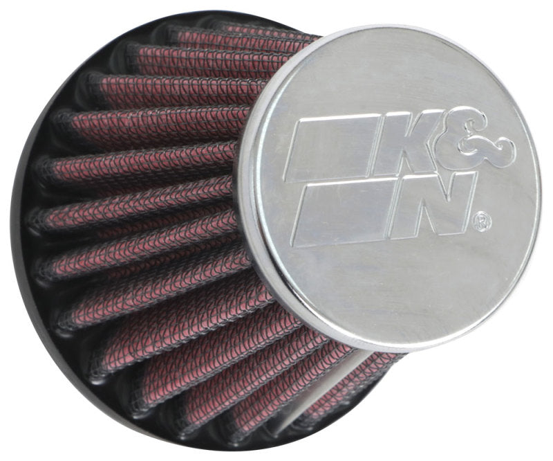 K&N Universal Round Tapered Chrome Filter 1.563in Flange ID x 3in Base OD x 2in Top OD x 3in H