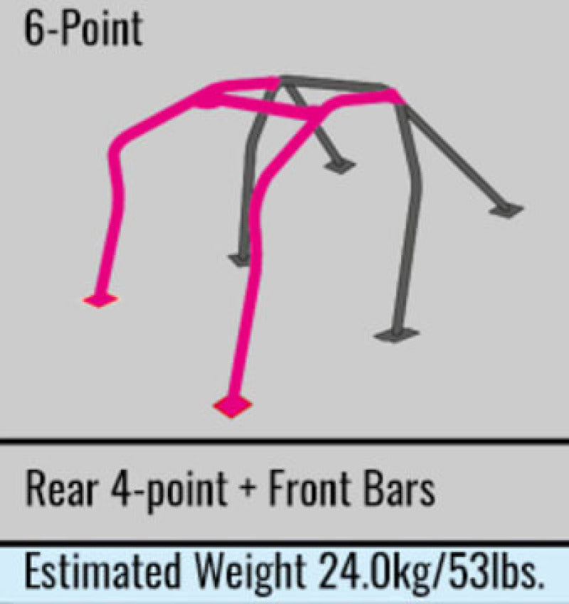 Cusco Roll Cage -Safety 21 6pt Front / Rear 2 Passenger Around Dash-Type WRZ STi 4-Dr Non-Sunroof