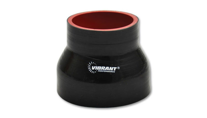 Vibrant Silicone Reducer Coupler 4.00in ID x 3.00in ID x 4.50in Long - Black
