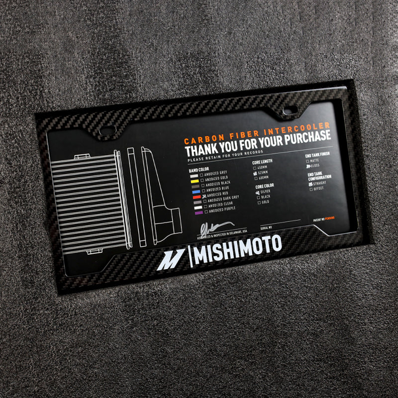 Mishimoto Universal Carbon Fiber Intercooler - Gloss Tanks - 525mm Silver Core - S-Flow - P V-Band