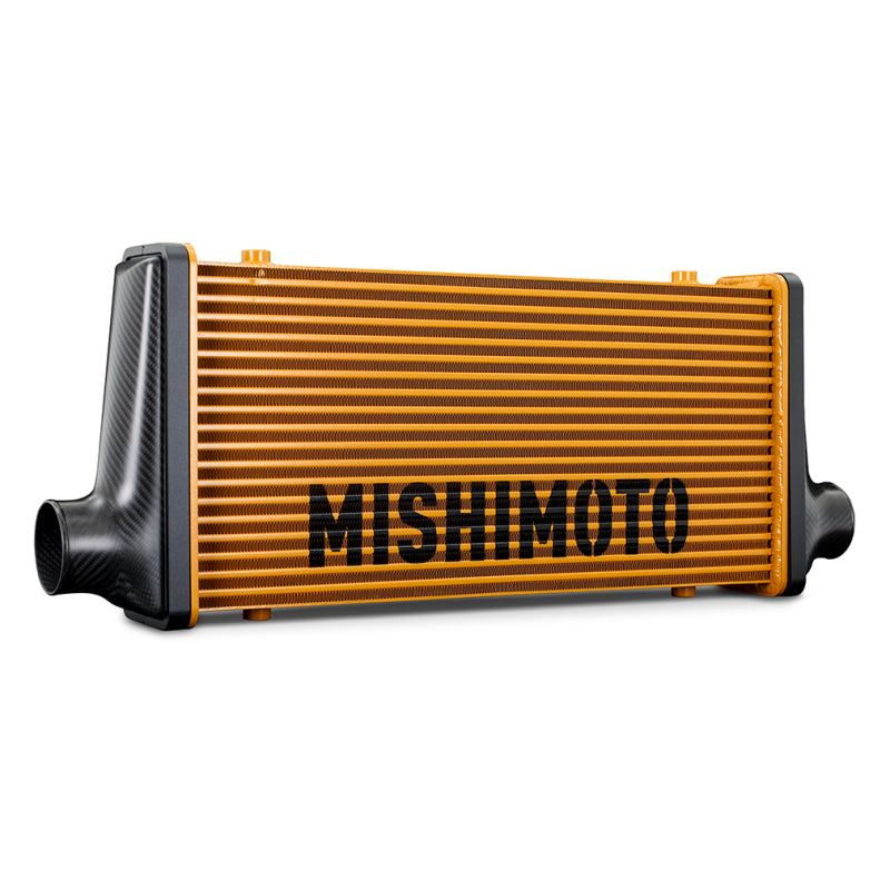 Mishimoto Universal Carbon Fiber Intercooler - Gloss Tanks - 600mm Black Core - S-Flow - BK V-Band