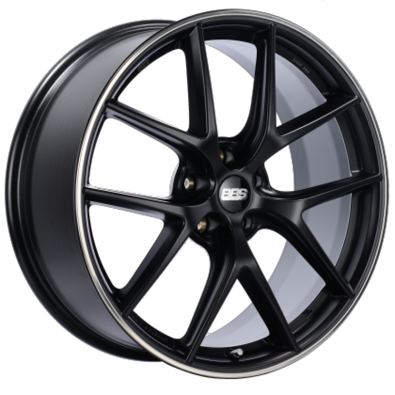 BBS CI-R 19x8 5x114.3 ET38 Satin Black Polished Rim Protector Wheel -82mm PFS/Clip Required