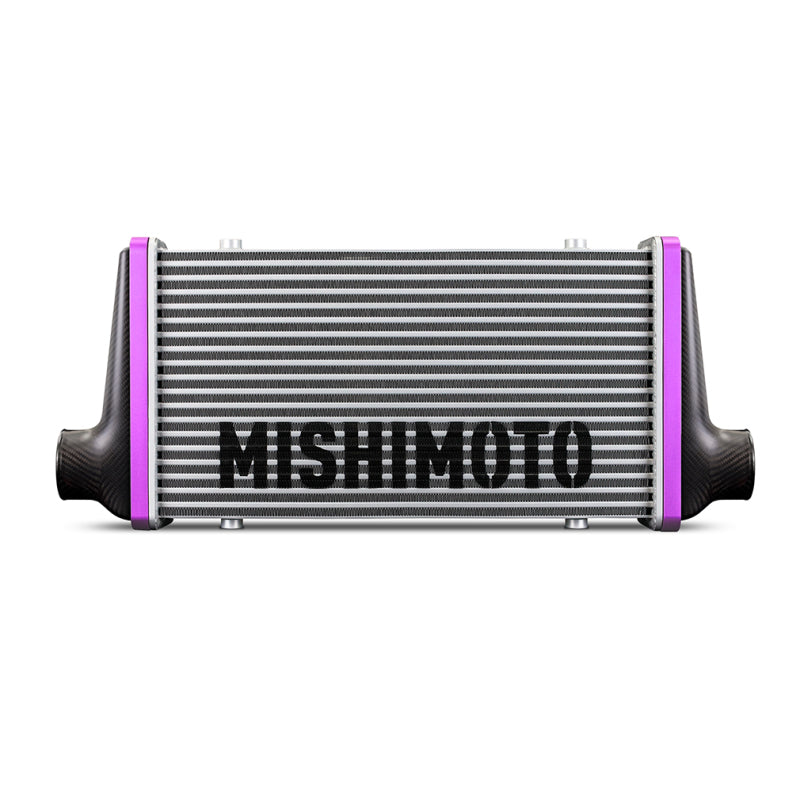 Mishimoto Universal Carbon Fiber Intercooler - Matte Tanks - 525mm Black Core - S-Flow - BL V-Band