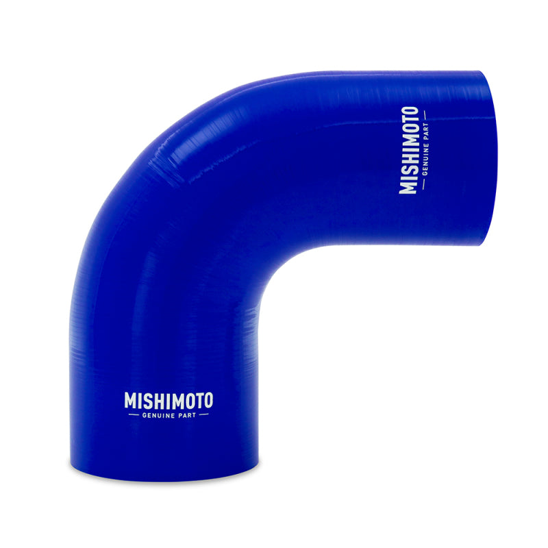 Mishimoto Silicone Reducer Coupler 90 Degree 3in to 4in - Blue