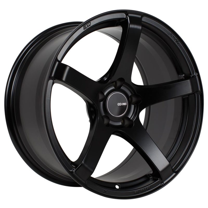 Enkei Kojin 18x9.5 15mm Offset 5x114.3 Bolt Pattern 72.6mm Bore Dia Matte Black Wheel