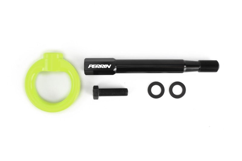 Perrin 08-14 Subaru WRX/STI Sedan Tow Hook Kit (Rear) - Neon Yellow