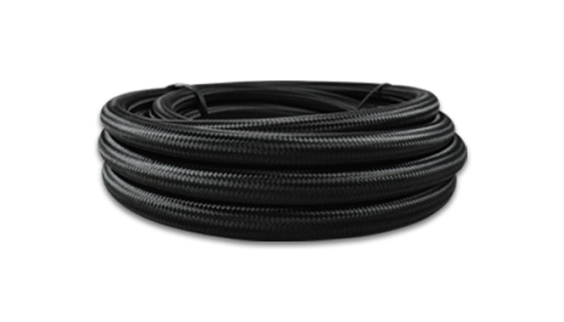 Vibrant -16 AN Black Nylon Braided Flex Hose .89in ID (50 foot roll)